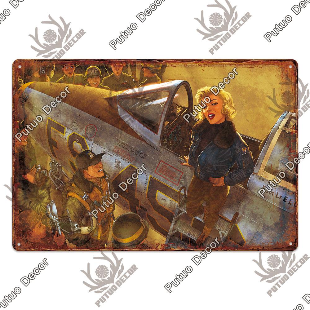 Dekor Das Flugzeug Vintage Blechschild Metallschild Dekorative Plakette Wanddeko Man Cave Raum Zuhause Club Schild