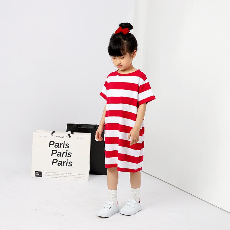 Summer Korean Style Striped Princess Dress for Girls - Short-Sleeved Fashion Skirt
