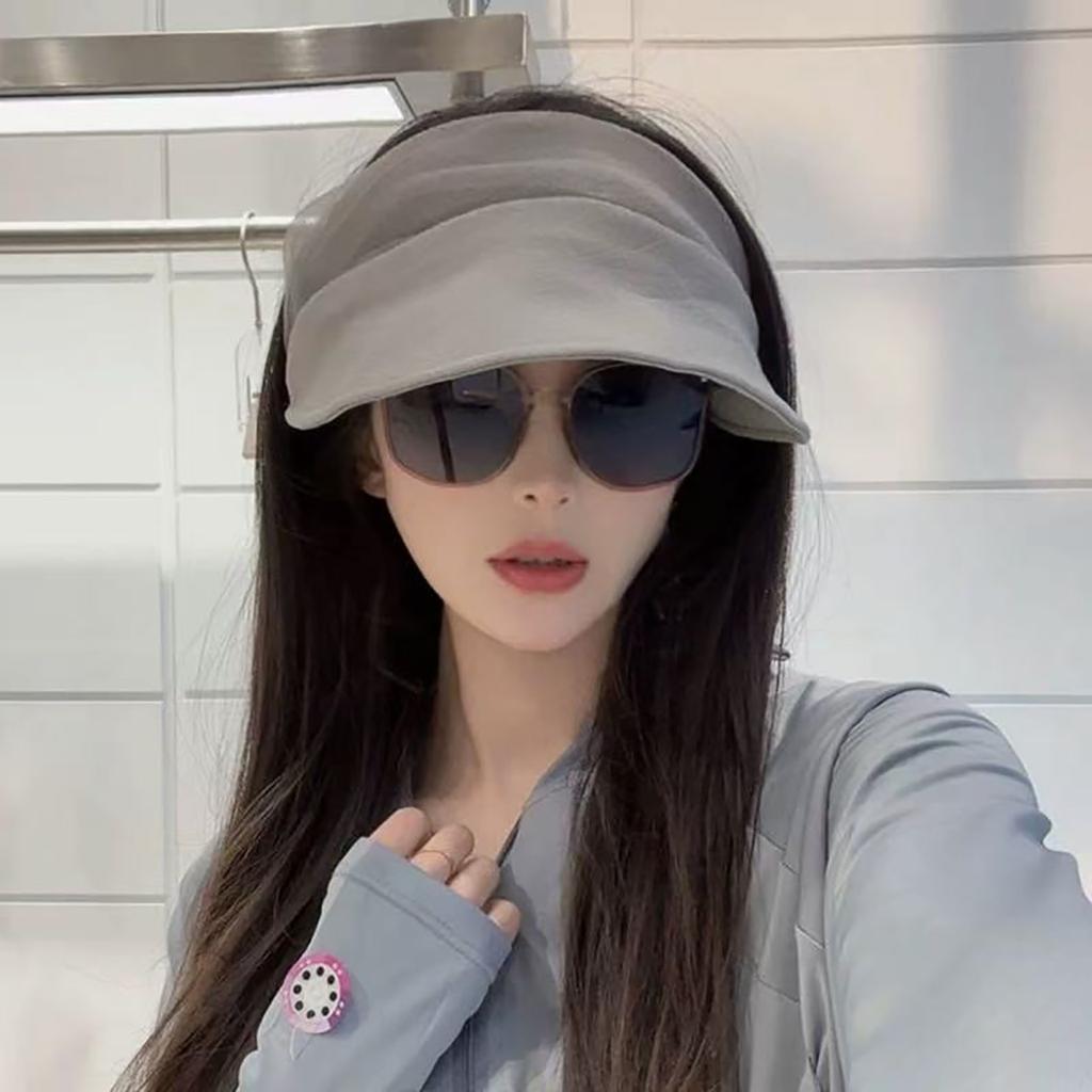 Fashion Women Empty Top Cap Summer Foldable Headband-Style Sun Hat Female Girl Outdoor Large Brim Visors