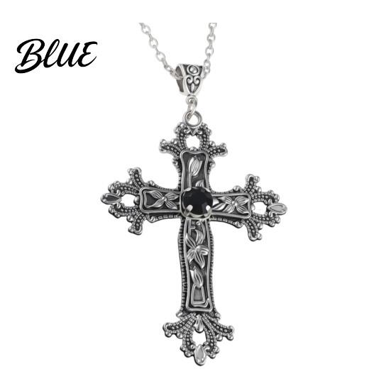 Alloy Gothic Necklace Retro Vintage Pendant Engraved Floral Unisex Jewelry