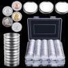 Porte-capsules Transparent pour pièces de monnaie, 100 pièces, 30mm, boîte de rangement transparente pour pièces de monnaie commémoratives à collectionner, fournitures de Collection