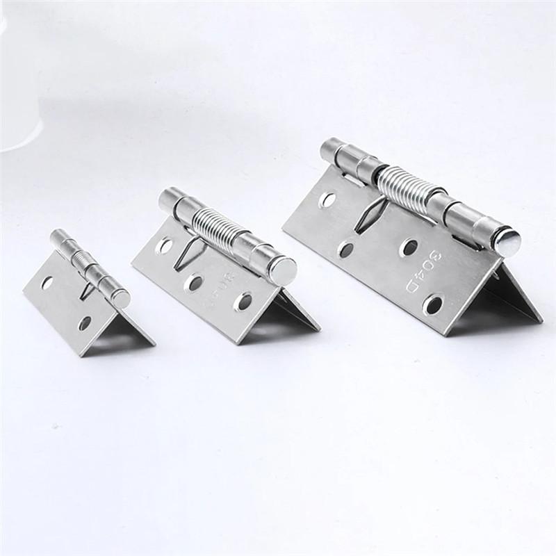 Non-Toxic 2Pcs Self Closing Spring Door Hinge Stainless Steel Hinge For Window Cabinets Jewelry Boxes Automatic Rebound Hardware