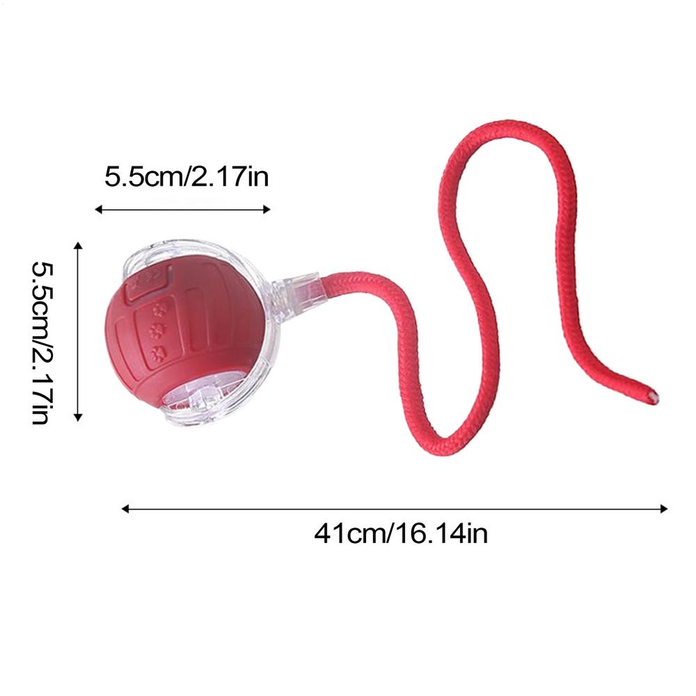 

Interactive Cat Toy Ball Automatic Rolling Toy for Indoor Cats Electric Smart Ball with Tail Rope for Kitten Hunting Simulation червоний