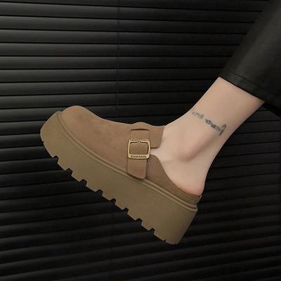 Kleine Boken Tasche Kopf Halbschuhe Damenbekleidung 2025 neu Frühling und Herbst Muffin dicke Sohle Erhöhung Birken Schuhe Damen