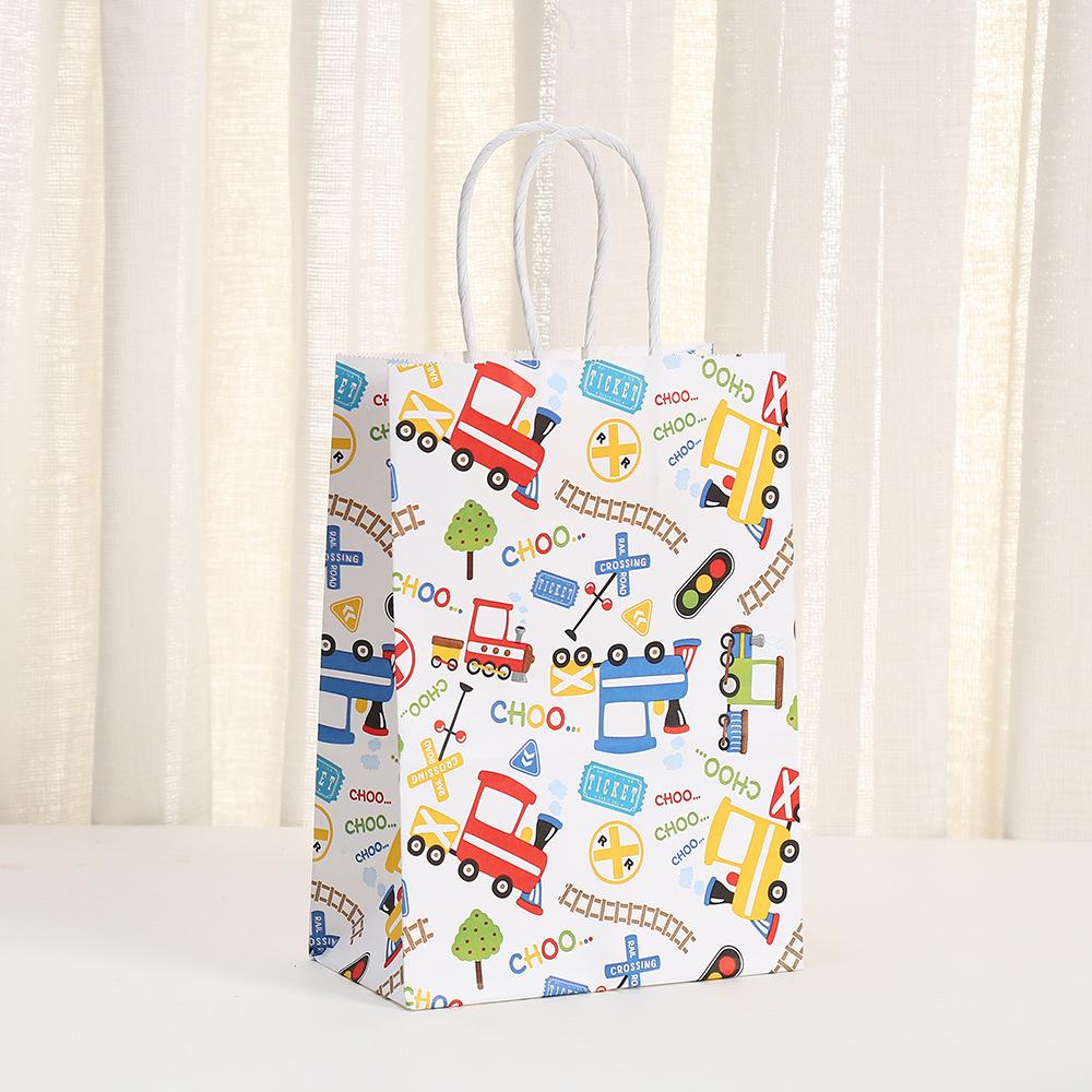 StoBag, Train-Themed Reusable Paper Gift Tote Bags, 12/30pcs, Perfect for Kids' Birthday Parties Festive Celebrations Supplies