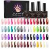 8ml Nail Gel Polish Kit 60pcs Full Set Box Glossy Long-lasting UV Gel Base Top Coat