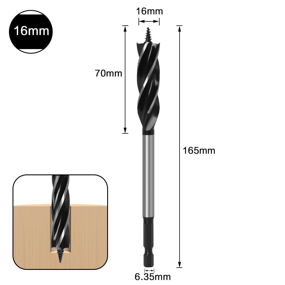 Woodworking Branch Drill, Four-Slot Woodworking Drill, Door Lock Hole Opener, Four-Blade Extended Woodworking Drill, Hexagonal Handle