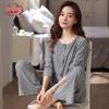 Women's Modal Pajama Set - Long Sleeve & Pants, Gray, Moisture-wicking, Breathable, Skin-friendly, Comfortable Homewear
