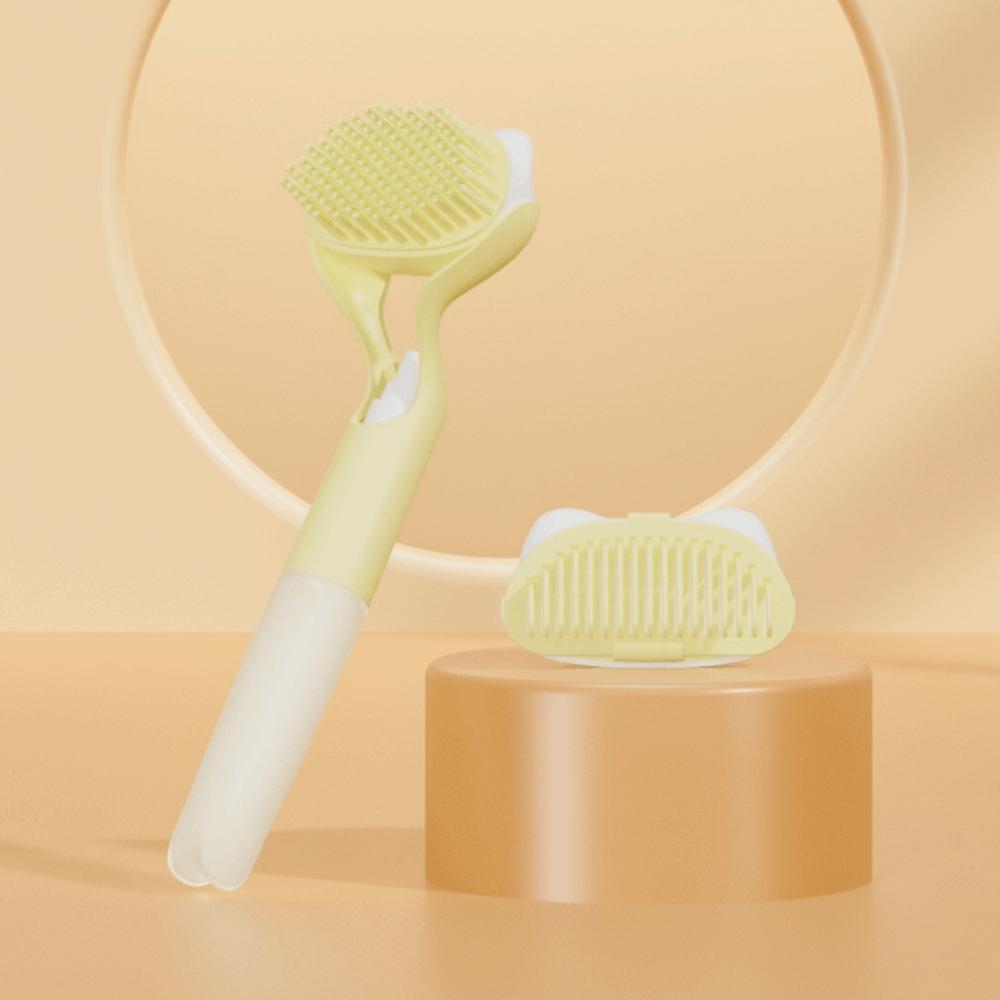 

Soft Bristle Cat Grooming Brush Press Spray Pet Cleaning Comb Pet Bath Comb Pet Shedding жёлтый