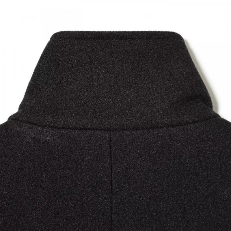 Womens 2026 Streetwear Short Stand-Collar Coat With Pocket Detail Regular Fit Long Sleeve Solid Black