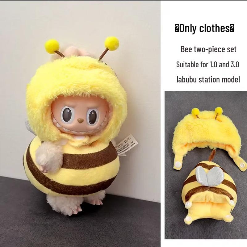 Labubu Cute Fried Shrimp Cockroach Doll Clothes for First, Second, Third Generation - Toy Dress-up Wearable