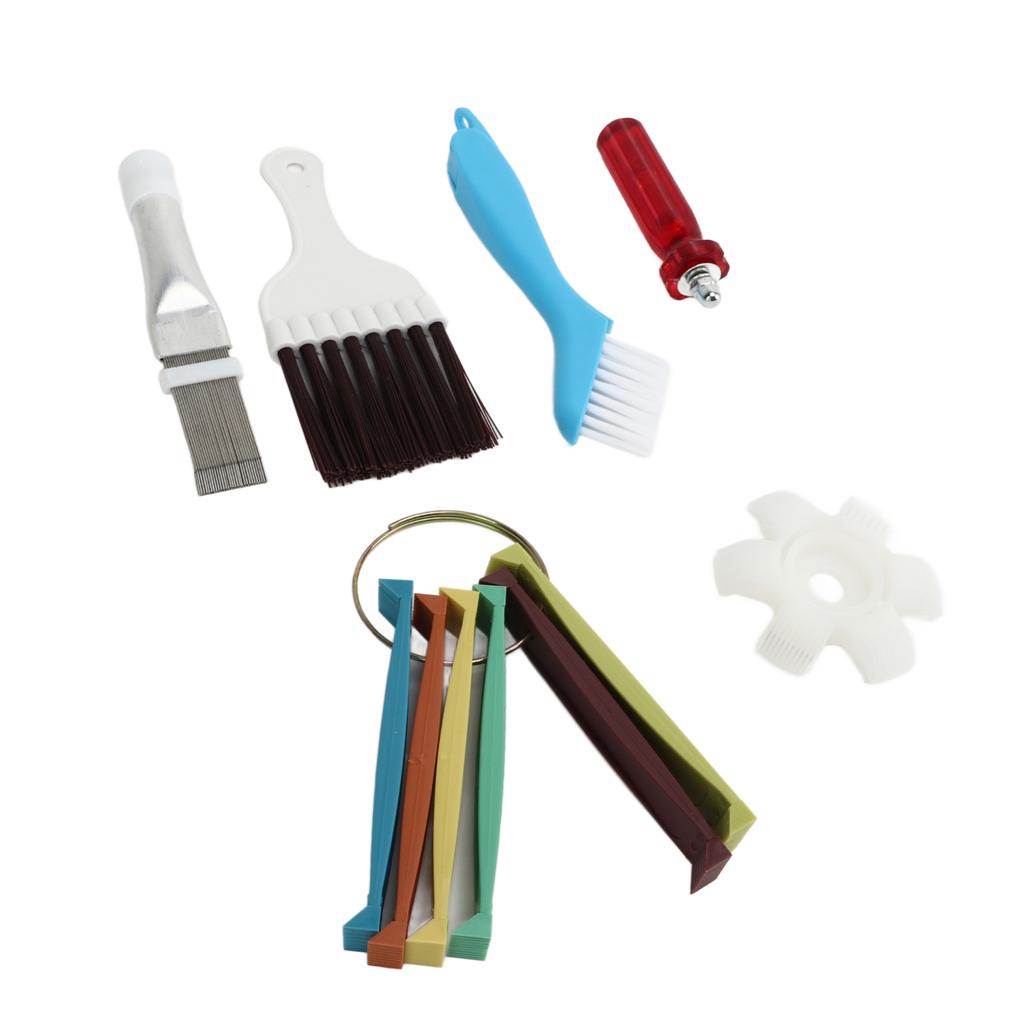 Air Conditioner Fin Cleaner Set 3 Different Fin Comb Condenser Fin Straightener and 2 Different Brush Condenser