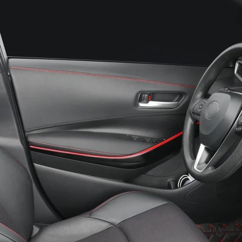 8M PU Kůže Dekorace DIY Pletená Proužková Dekorace Automobilový Doplněk Interiér Auta Samolepicí Lišta Palubní Deska Dveře