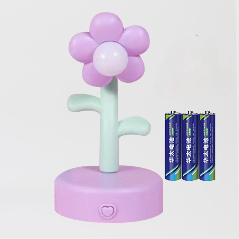 

Ночник-подсолнух ручной работы из крема, настольная лампа для создания атмосферы, декоративный элемент, подарок на день рождения No materials +3 batteries фиолетовый