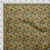 oneOone Cotton Poplin Dark Mustard Fabric Abstract Floral Quilting Supplies Print Sewing Fabric By The Yard 42 Inch