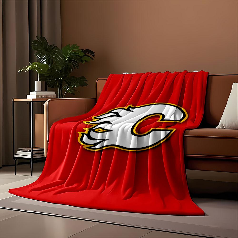Fiery C Logo on Red Background print blanket soft and cozy perfect for the living room bed sofa or a nap,gift