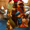 Game P-Professor L-Layton Throw Flannel Cozy Print Blanket, Portable, Durable Machine Washable Cute Cool