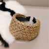 Tweed Knitted Wide Thickened Headband Sequin Braided Handmade Wide Headwear Daily Use