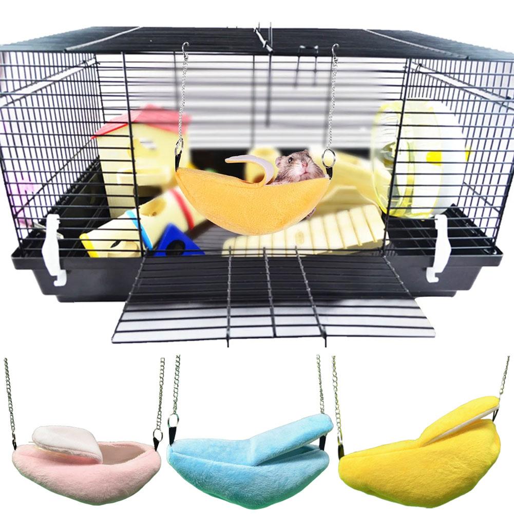 Hamster Cotton Nest Banana Shape House Hammock Bunk Design Cage Animals Hamster Banana House Pet Hammock Bed Cage Winter Ra J5C4