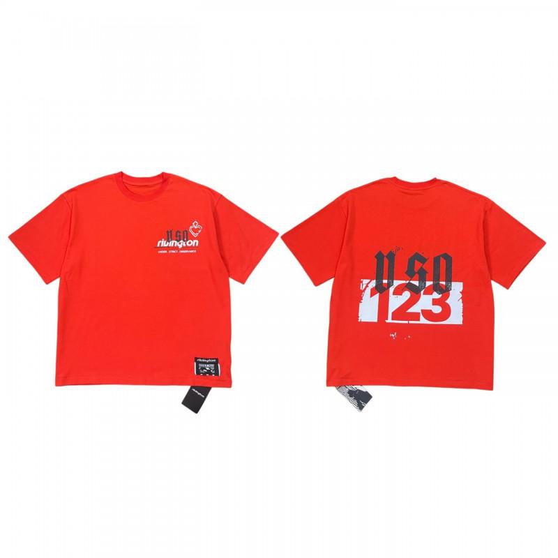 Herren locker geschnittenes Baumwoll-T-Shirt mit kreativem Buchstabenaufdruck lässiges Kurzarm-T-Shirt Herbst