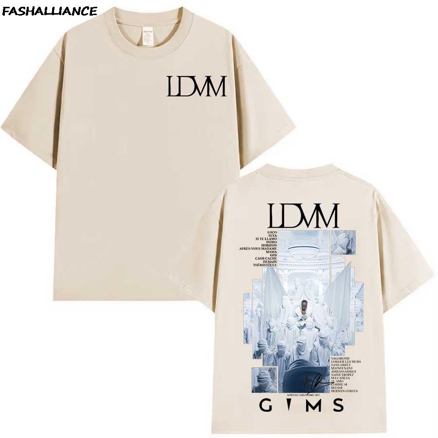FRANCIA RAPPER GIMS LVDM ALBUM Maglietta per Uomo Donna Hiphop Streetwear Top Oversize 100% Cotone Maglietta