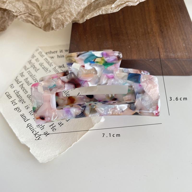 Korean Floral Acetate Medium Claw Clip - Versatile Hair Accessory