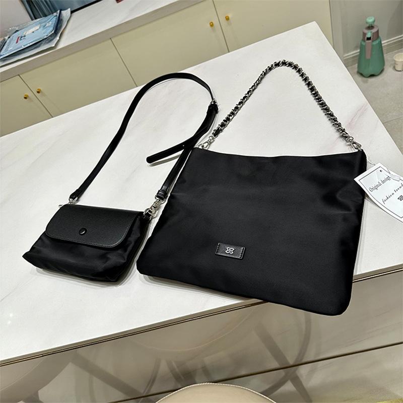 Oxford cloth chain tote bag for women, 2024 summer new shopping bag, trendy, fashionable, simple, elegant, mother-daughter bag
