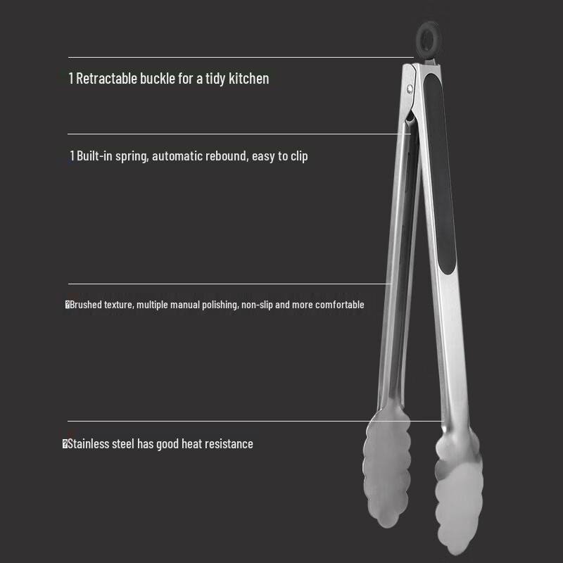16-inch Stainless Steel Kitchen Food Tongs