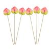 6Pcs Artificial Anthurium Flower Bouquet Lifelike Plastic Stem Decor for Wedding Party Bedroom Living Room Photo Prop