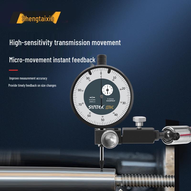 Shengtai Xin High Precision Shockproof Dial Indicator Set - 0.01mm Depth Gauge Shockproof Dial Indicator 0-5mm