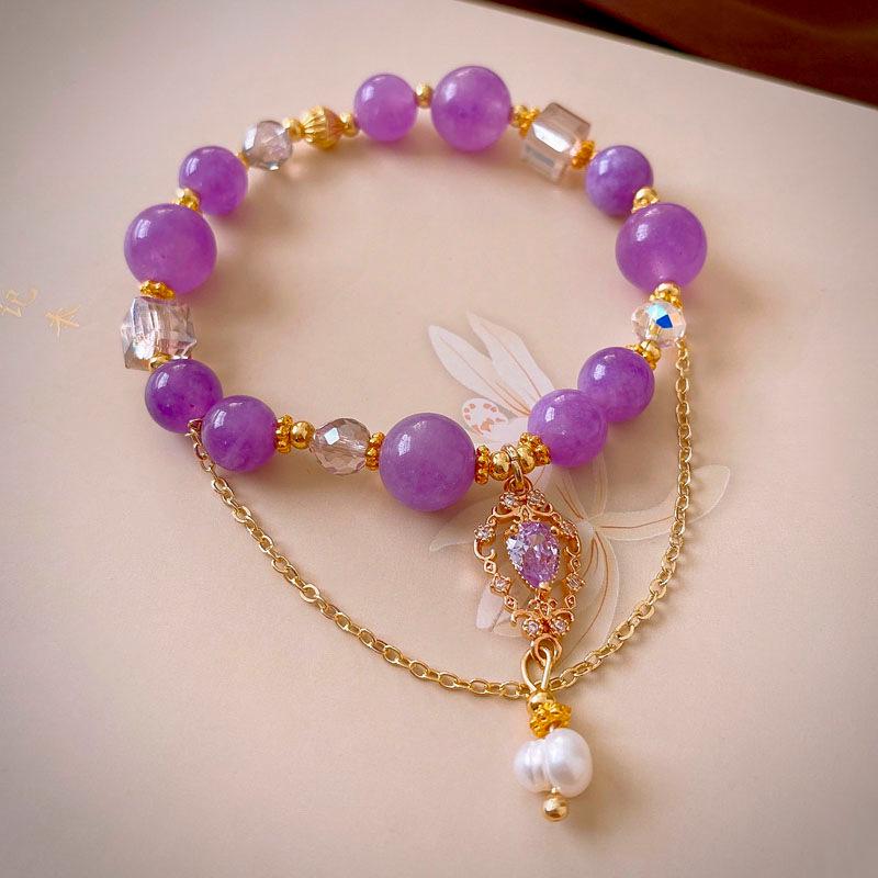 

Niche Zircon Crystal Teardrop Flower Elastic Bracelet for Women