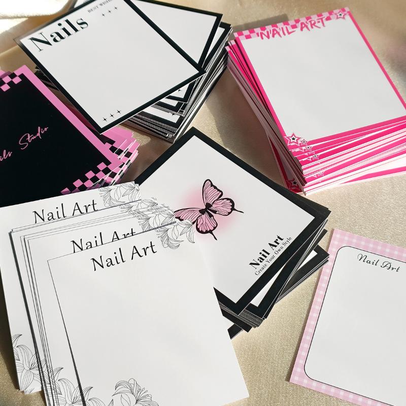 20 Folhas Unhas Postiças Pressionáveis Fundo Cartão Borboleta Adereço para Foto Feito à Mão Dicas de Arte para Unhas Postiças Exibição Cartão de Apresentação Ferramentas de Manicure