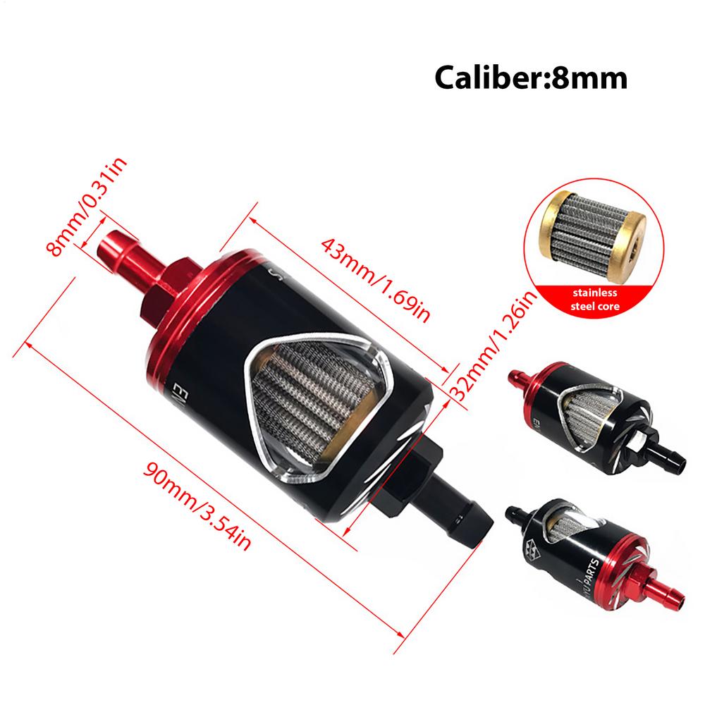 Motorcycle Filter Oil Alloy Oil Filter Stainless Steel Core Glass Perspective High-Flow Efficiency Oil Filter Alloy Construction