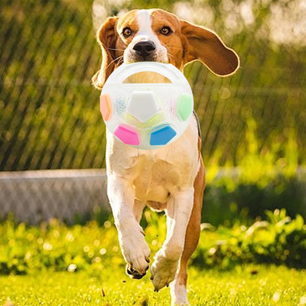Dog Football Toy with Handle Interactive Squeaky Pet Football Pet Dog Football Shape Toy for Medium and Large Breeds