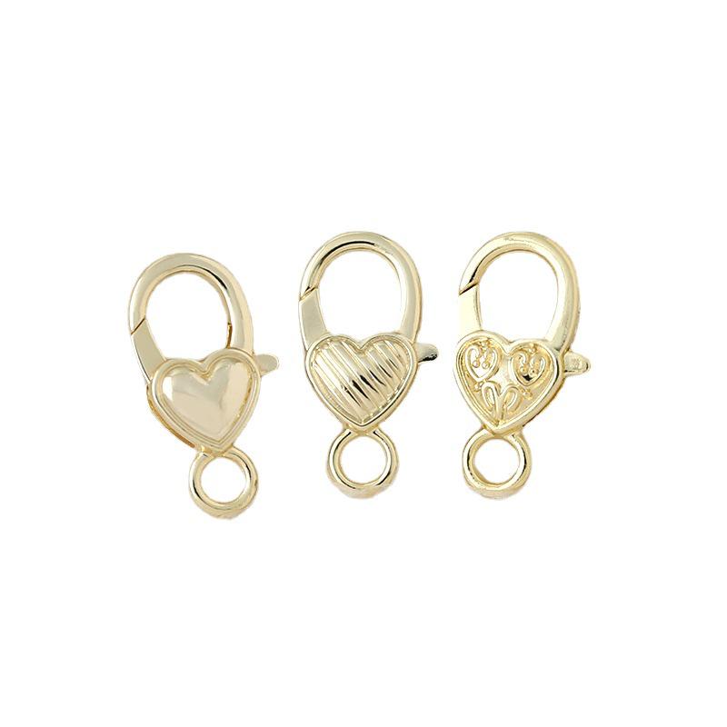 Gold-Plated Heart Lobster Clasp Keychain Pendant