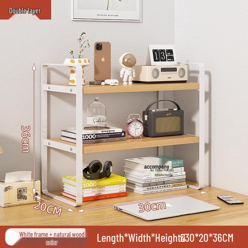 Mehrschichtiger Schreibtischorganizer: Stufenregal für Bücher, Bürobedarf und Kosmetik. Ideal für die Arbeit, das Wohnheim oder das Zuhause.