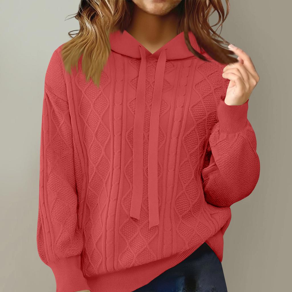 Fashionable Women's Knitted Sweater Lazy Loose Slim Hoodie Sweater