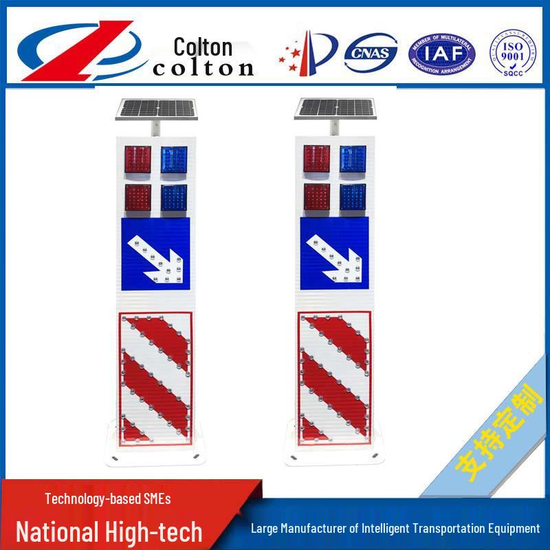 Solar LED Warning Posts - BRT Lane Delineators In Colton