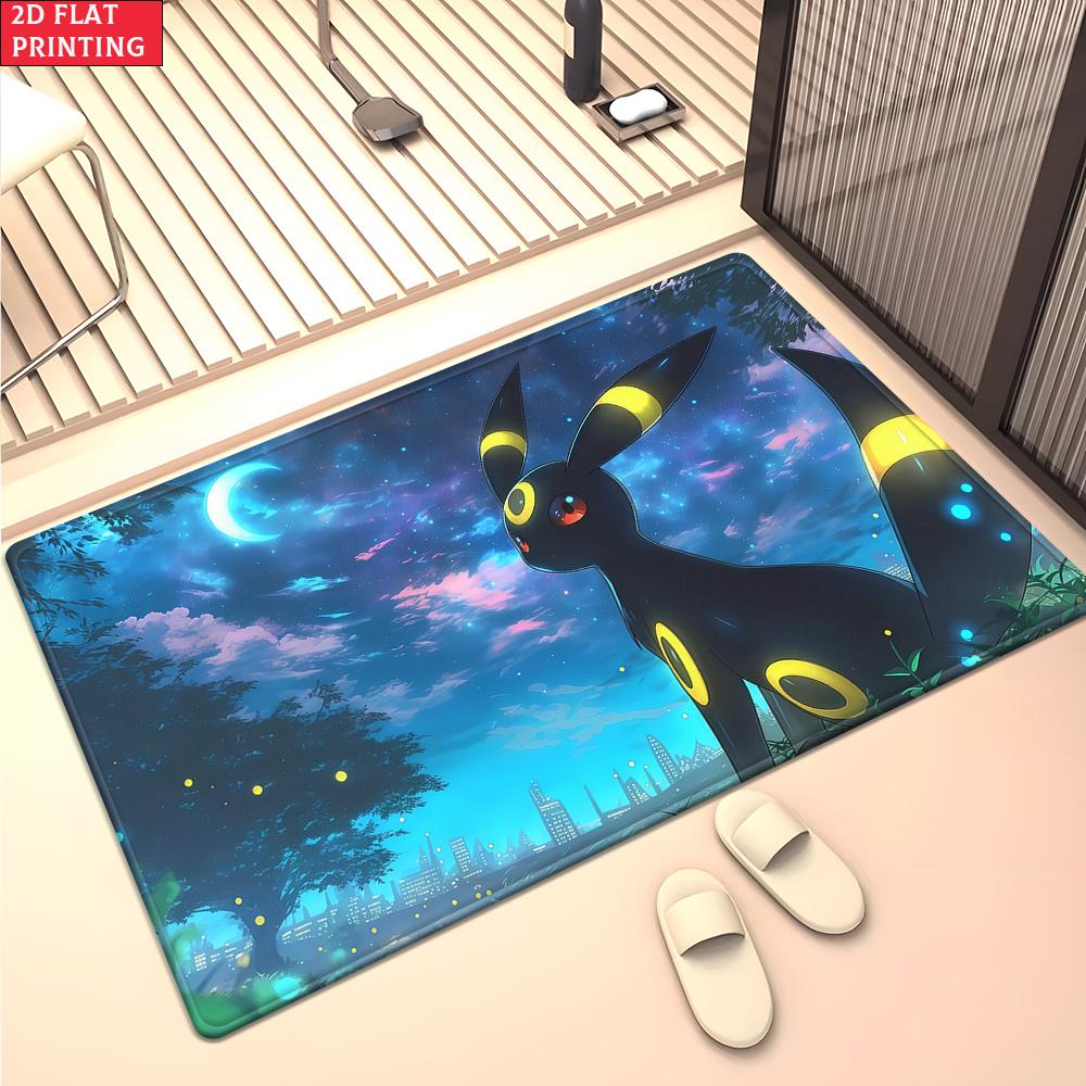 

Anime Style Black Moon Fox Area Rug Non Slip Soft Floor Mat For Gaming Room Living Room Bedroom Decor Washable Carpet 40x60cm(15x23 in)