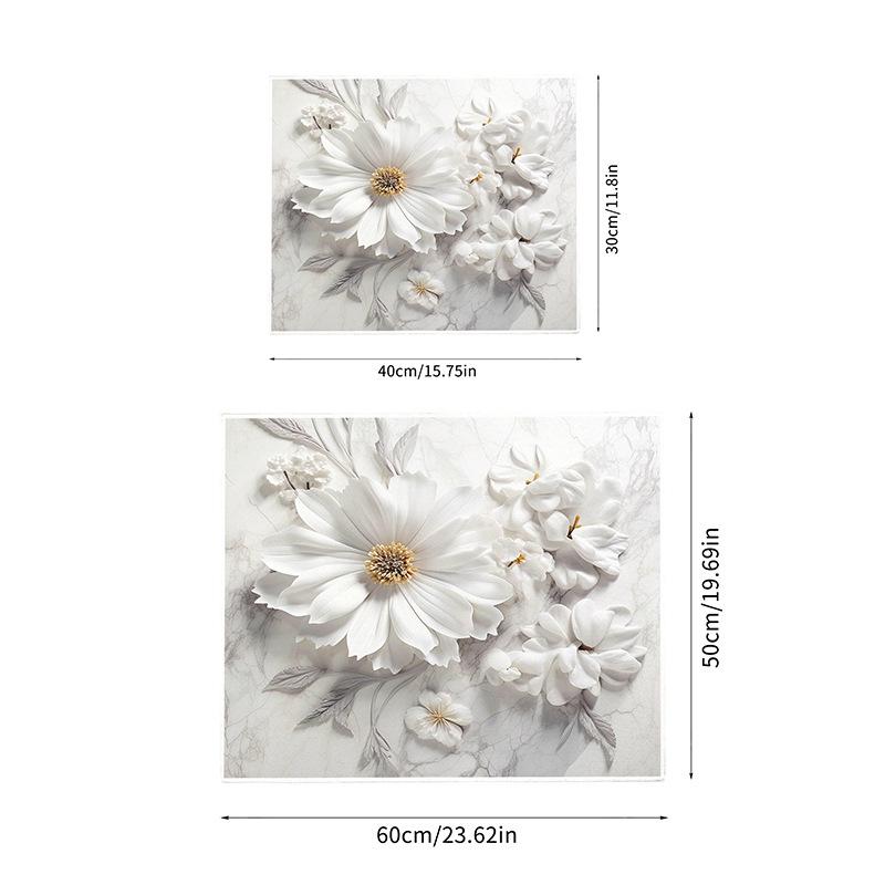 TEMU Floral Print Dustproof Washing Machine & Dryer Pad - Water-Absorbing, Non-Slip, Decorative Sunscreen Cover