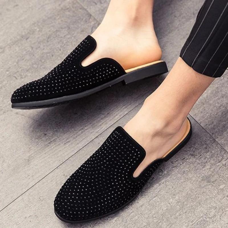 Fashion Slides Mules Half Outdoor Men's Shoe Flat Summer Sale High Quality Fashion Trend 2025 Elegant Rubber Low Price Fun Male Slipper