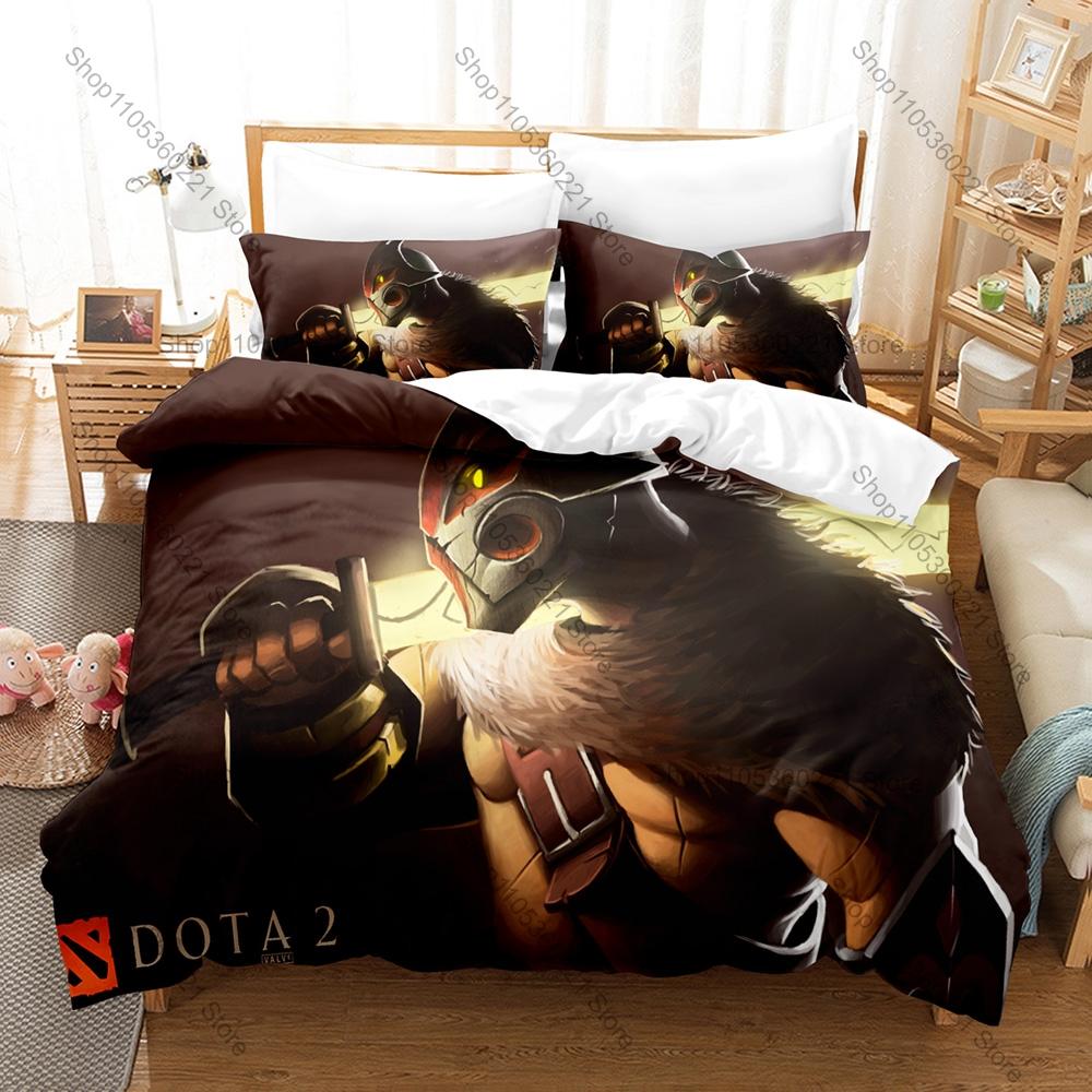 Dota 2 3PCS Bedding Set Duvet Cover And Two Pillowcases Microfiber 3D Digital Printed Game Bed Linens Home Decoration