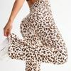 Leopard Print High-Waist Flared Yoga Pants - Wide Leg Streetwear Pilates Fitness Trousers