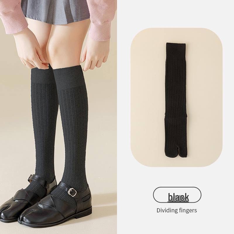 Women's Split Toe Over Knee Slimming Socks - Spring Autumn Cotton Two Toe Long Socks