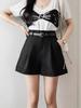 Women's High Waist A-Line Wide Leg Belted Casual Shorts for Spring/Summer 2025.