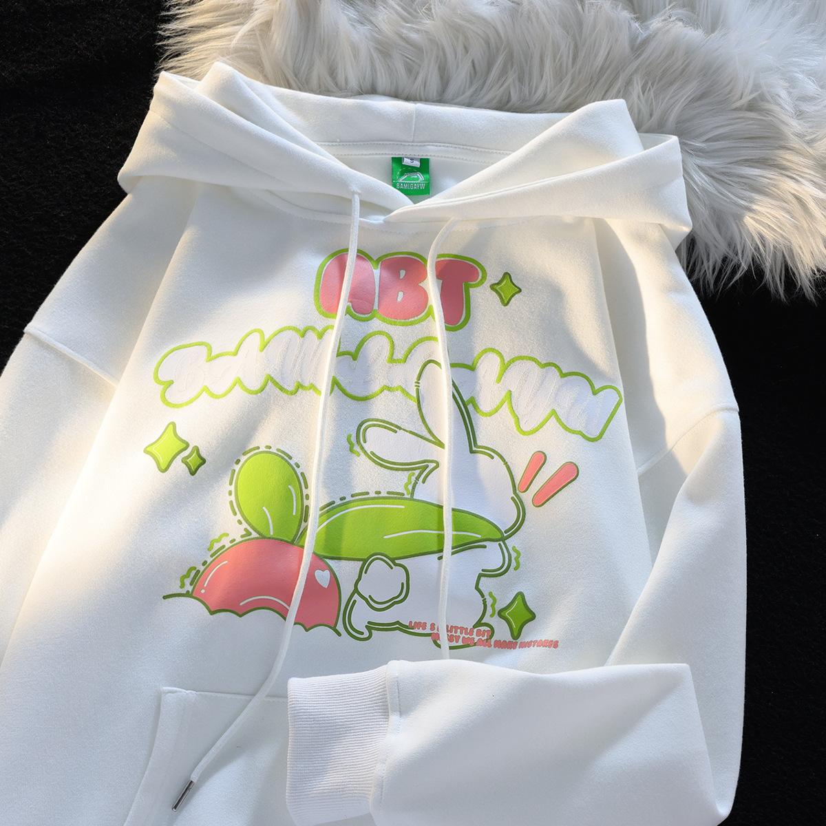 Американский мультфильм повседневный свободный обычный 2025 новый студенческий свитер с капюшоном женский японский и корейский стиль M