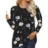 IHUASU Women's Fashion Casual Long Sleeve O-Neck Blouses & Shirts