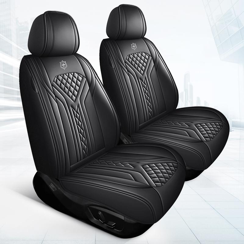 2pcs Universal Front Car Seat Covers, Premium  Napa Leather Comfortable & Durable for All Seasons Fits Most Vehicle Models