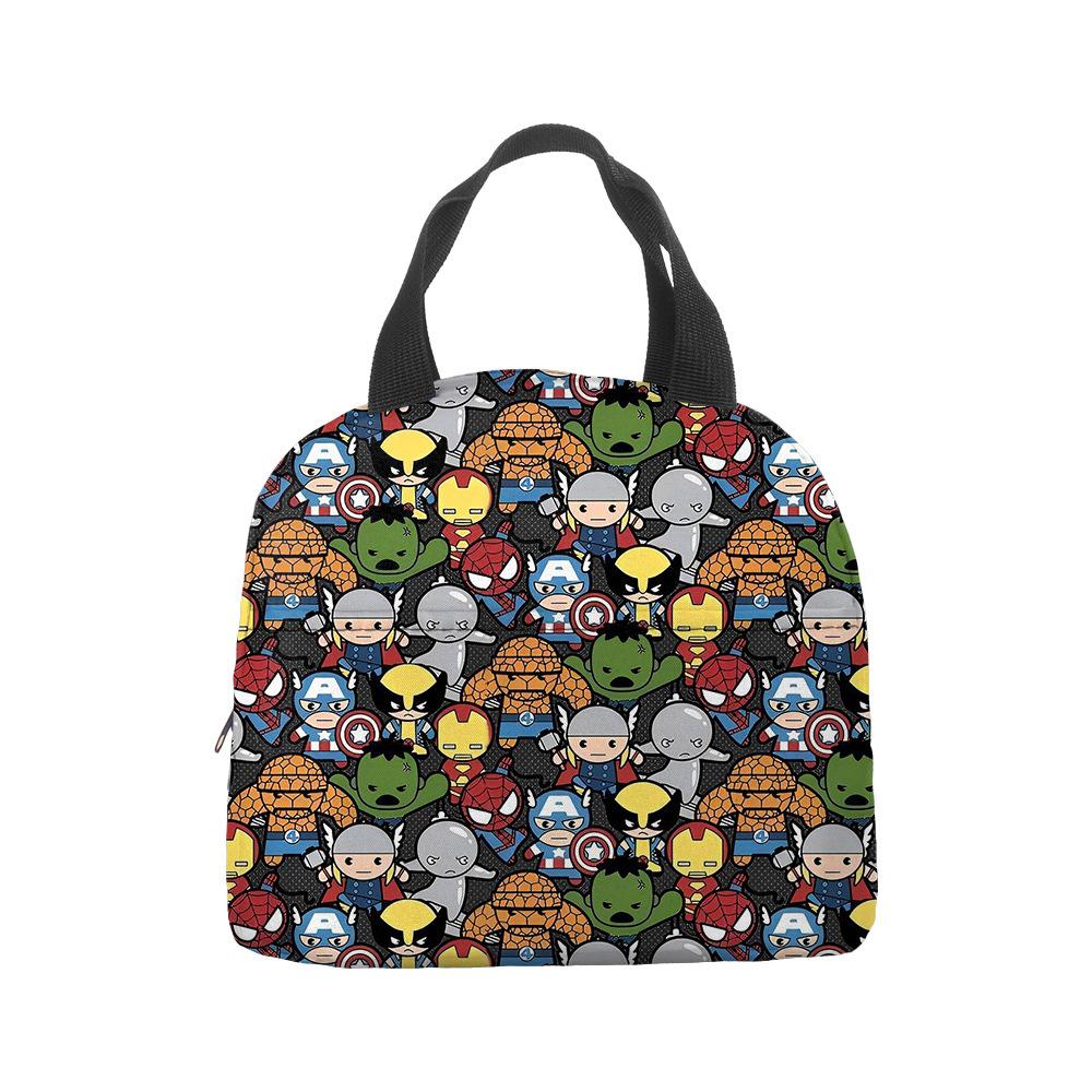 Digital Full Print Lunch Bag Children'S Meal Bag Student Picnic Bag Thermal Insulation Bag Bento Bag Handbag