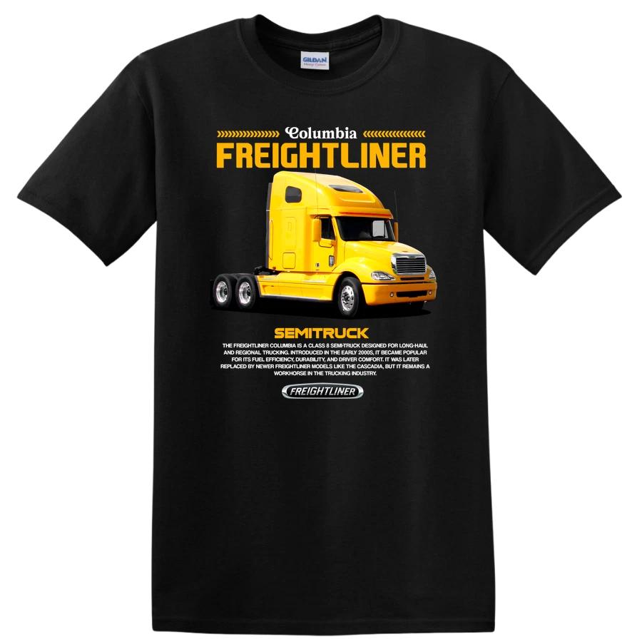 Yellow Semi Truck Freightliner Graphic T Shirt for Trucking Lovers Tee XL